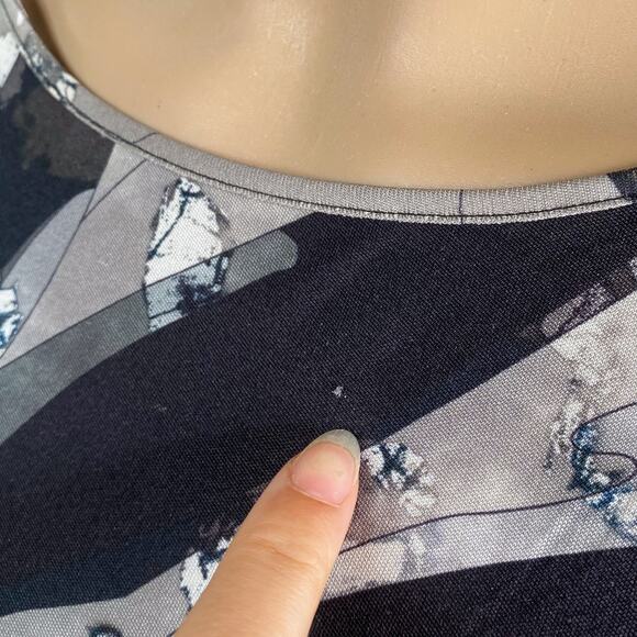 Emilio Pucci Runway Black Gray Abstract Silk Sheath Dress US SZ 10 - Picture 12 of 16